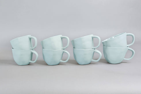68-piece porcelain dinnerware set for 6 people, mint