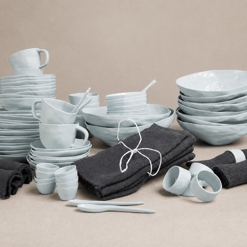 68-piece porcelain dinnerware set for 6 people, mint