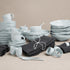 68-piece porcelain dinnerware set for 6 people, mint