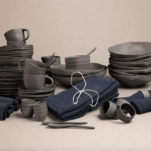 68-piece porcelain dinnerware set for 6 people, mint